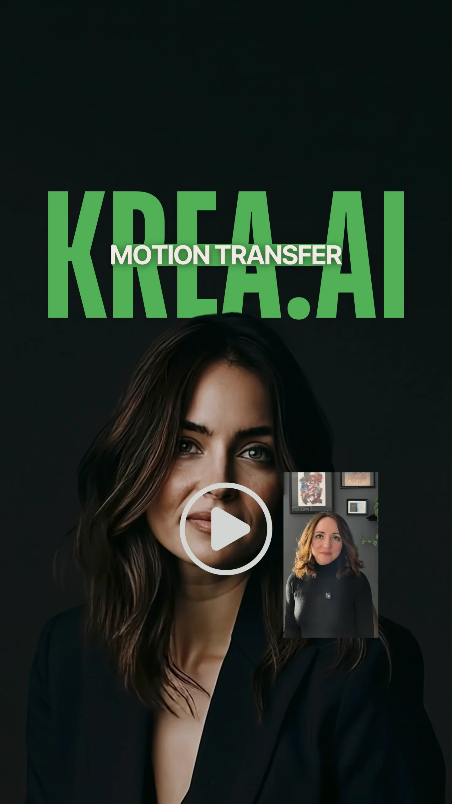 a-vision art marketing ai content 260455 krea.ai für anfänger: Frau sitzt entspannt auf einem braunen Ledersofa in einem stilvoll eingerichteten Wohnzimmer. Sie trägt ein schwarzes, ärmelloses Kleid und blickt ruhig in die Kamera. Eine Tischlampe im Hintergrund beleuchtet die Szene warm.